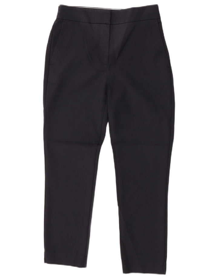 Zara Dame Slim Cropped Trousers Small W28 L24 Navy Blue