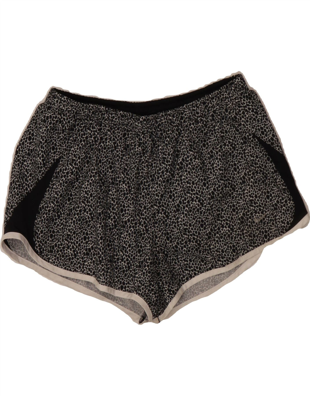 NIKE Womens Sport Shorts UK 12 Medium Black Animal Print Polyester Vintage Nike and Second-Hand Nike from Messina Hembry 