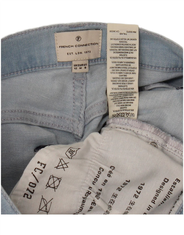 FRANSK FORBINDELSE Dame Slim Jeans UK 12 Medium W30 L28 Blå Bomuld