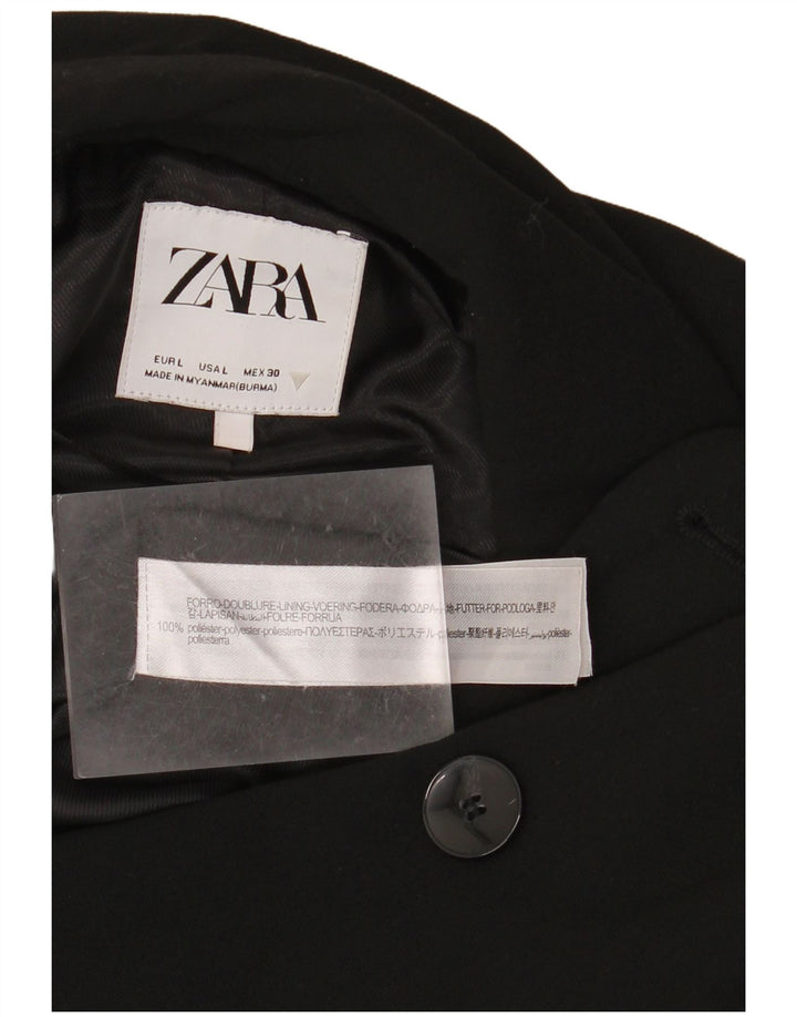 ZARA dobbeltradet blazerjakke til kvinder DK 16 Stor sort polyester