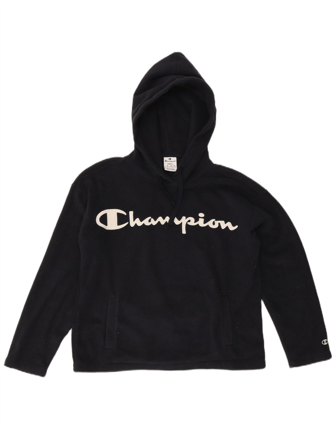 Champion Womens Grafisk Oversized Fleece Jumper UK 10 Small Black