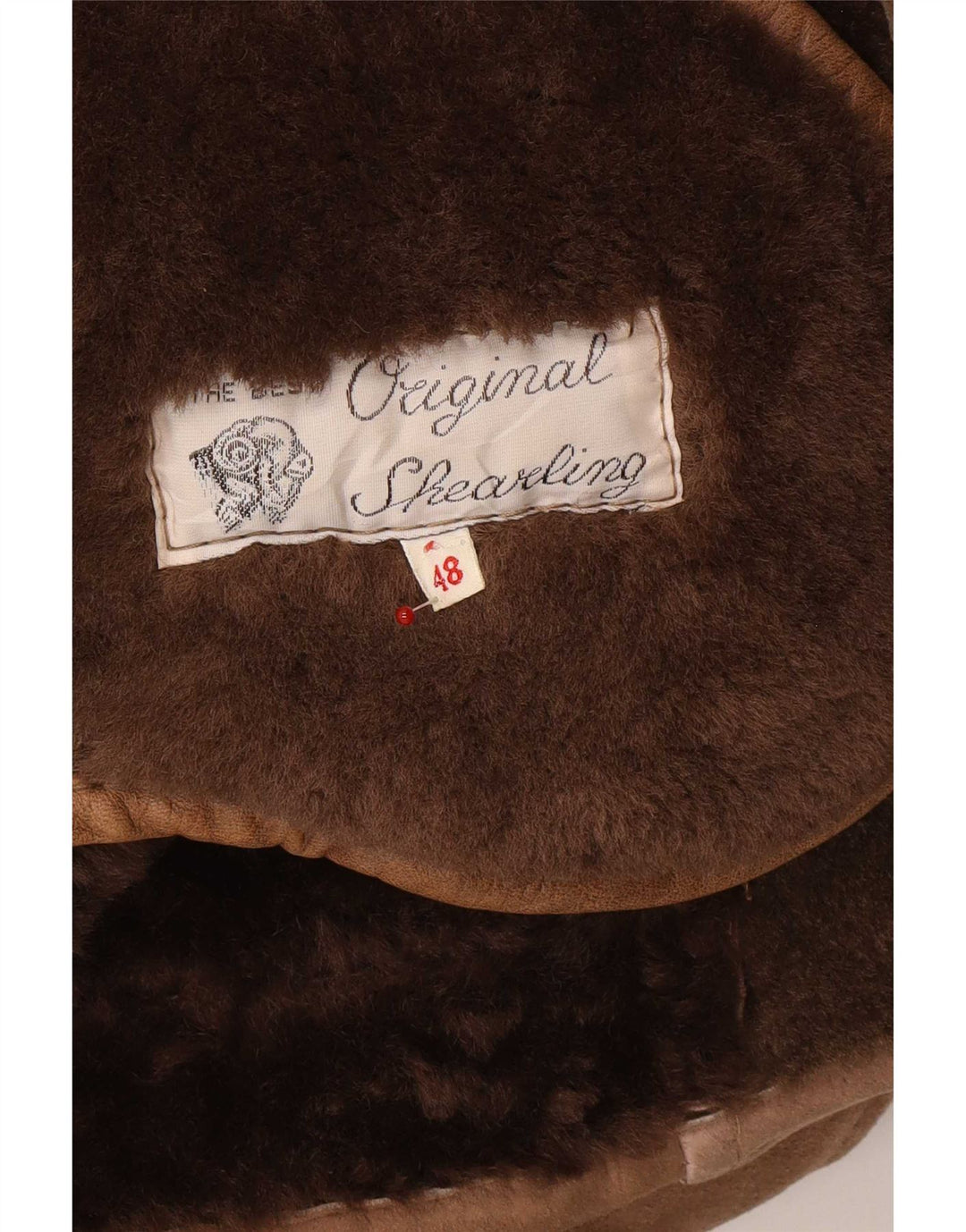 Vintage Herre Shearling Jacket IT 48 Medium Brun
