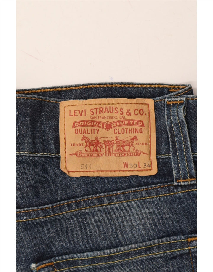 LEVI'S Mens 511 Slim Jeans W30 L34 Navy Blue Cotton Vintage Levi's and Second-Hand Levi's from Messina Hembry 