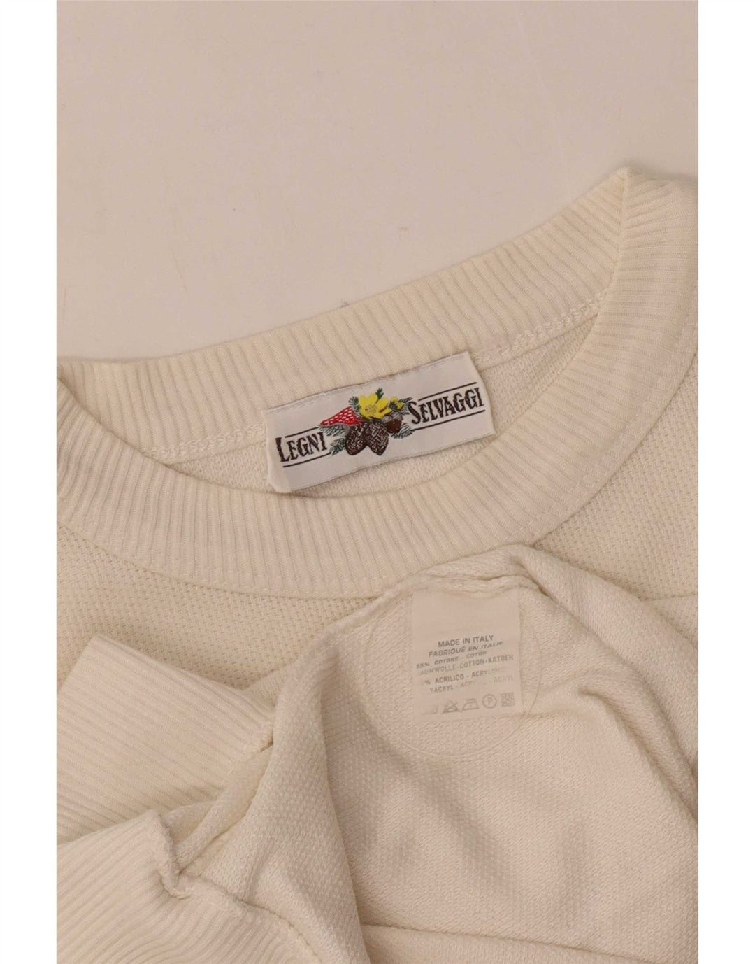 Vintage herre grafisk sweatshirt jumper medium hvid bomuld