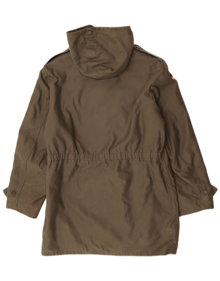 Vintage Sherpa Parkajakke med hætte til mænd UK 38 Medium Khaki