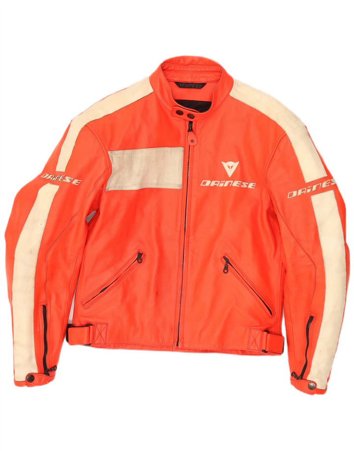 Dainese Herre grafisk læder racerjakke IT 50 Medium Orange Colourblock