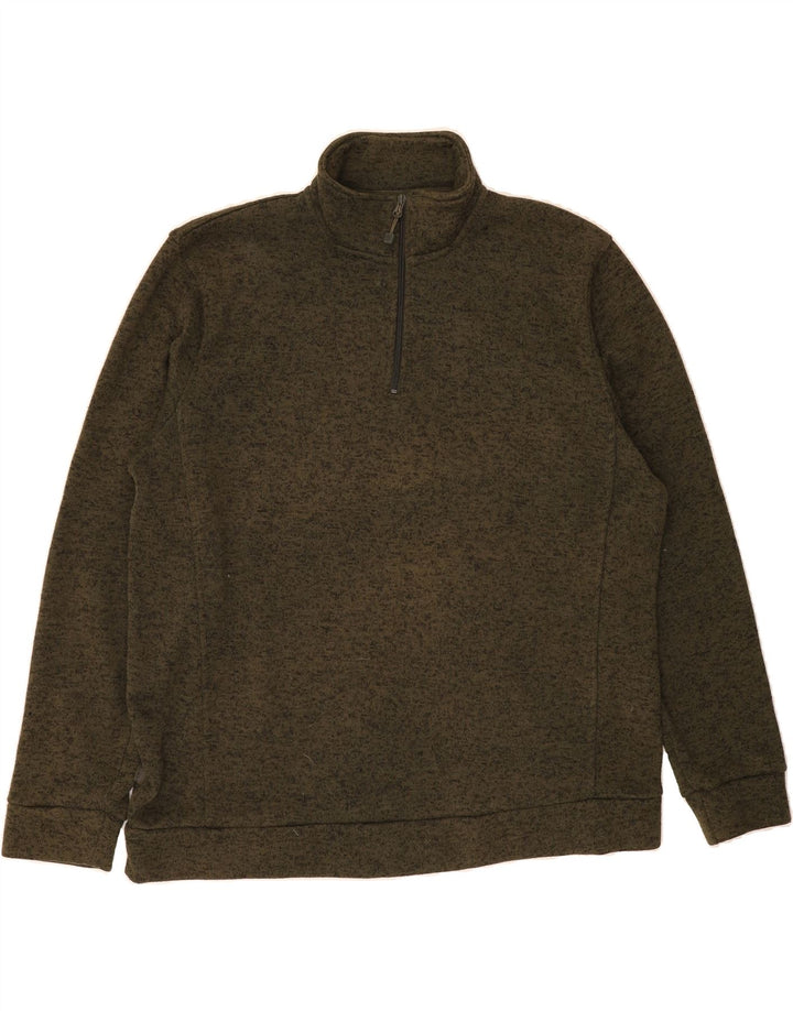 MOUNTAIN WAREHOUSE Mens Zip Neck Sweatshirt Jumper 2XL Green Polyester Vintage Mountain Warehouse and Second-Hand Mountain Warehouse from Messina Hembry 