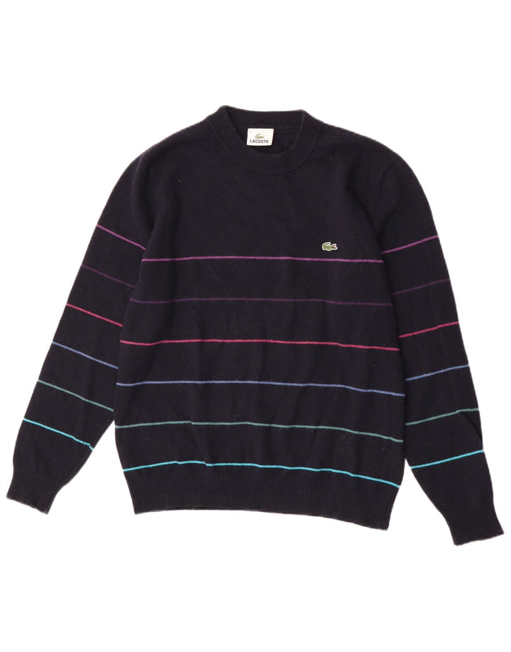Lacoste Herre Crew Neck Jumper Sweater størrelse 3 Lille marineblå stribet