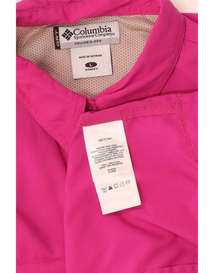 Columbia Womens Shirt UK 16 Large Pink Nylon
