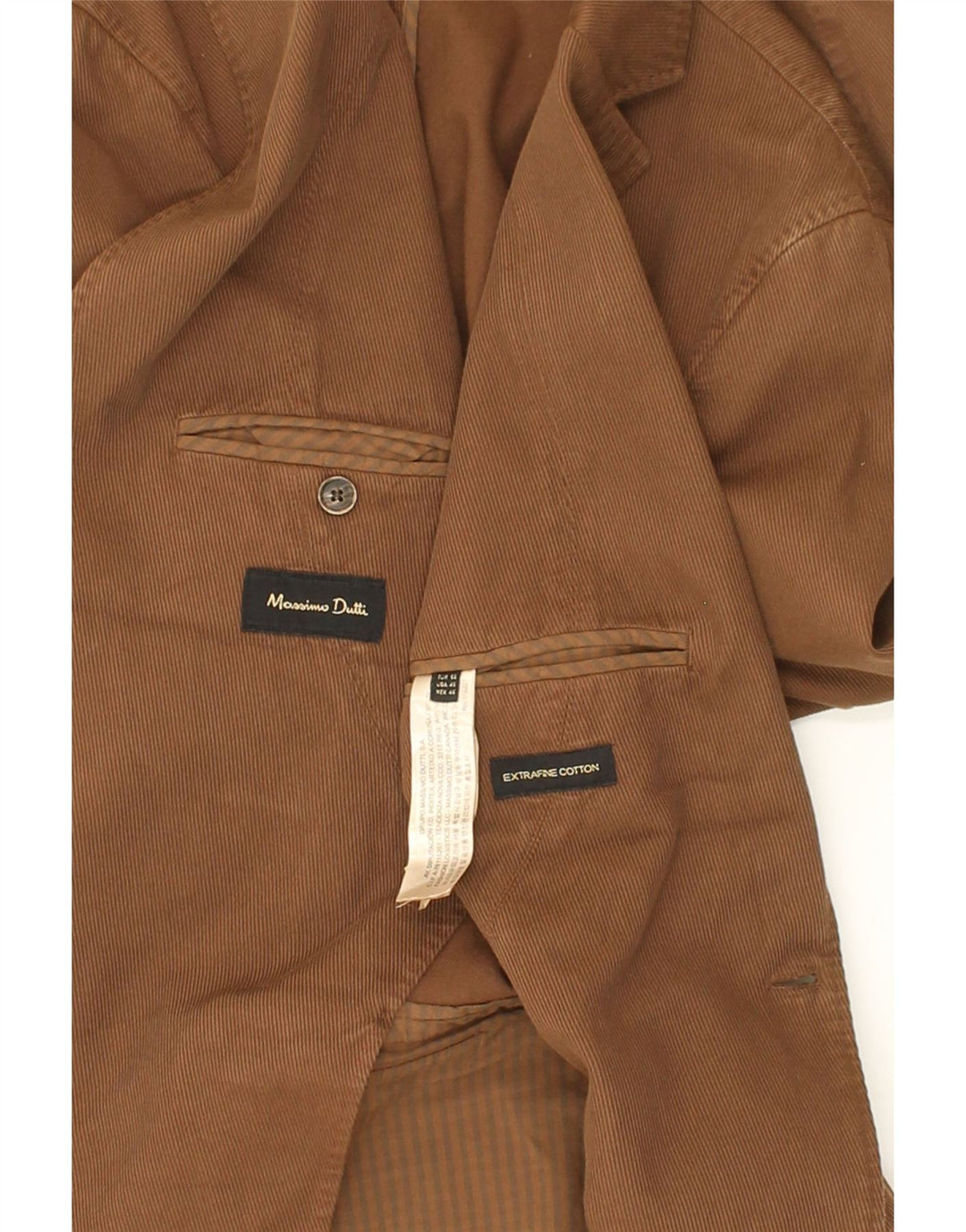 MASSIMO DUTTI Herre 2-knaps blazerjakke EU 56 XL Brun Bomuld