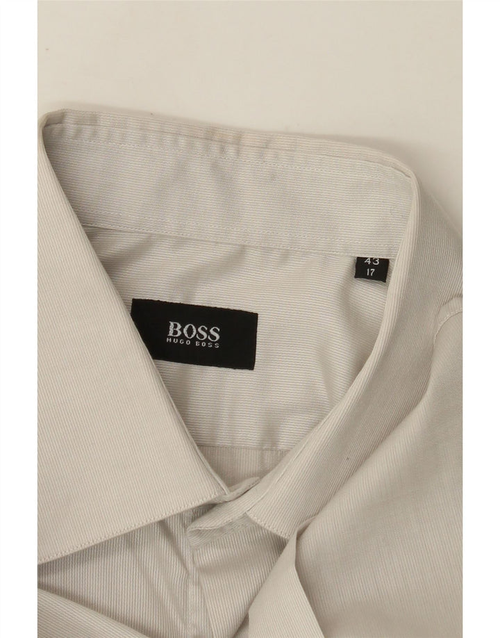 HUGO BOSS Herreskjorte str. 43 17 XL Off White Pinstripe