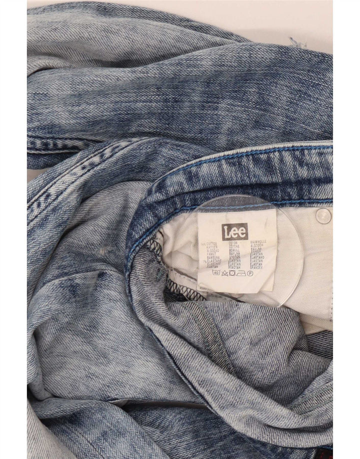 Lee Herre Knox Distressed Straight Jeans W29 L30 Blå Bomuld