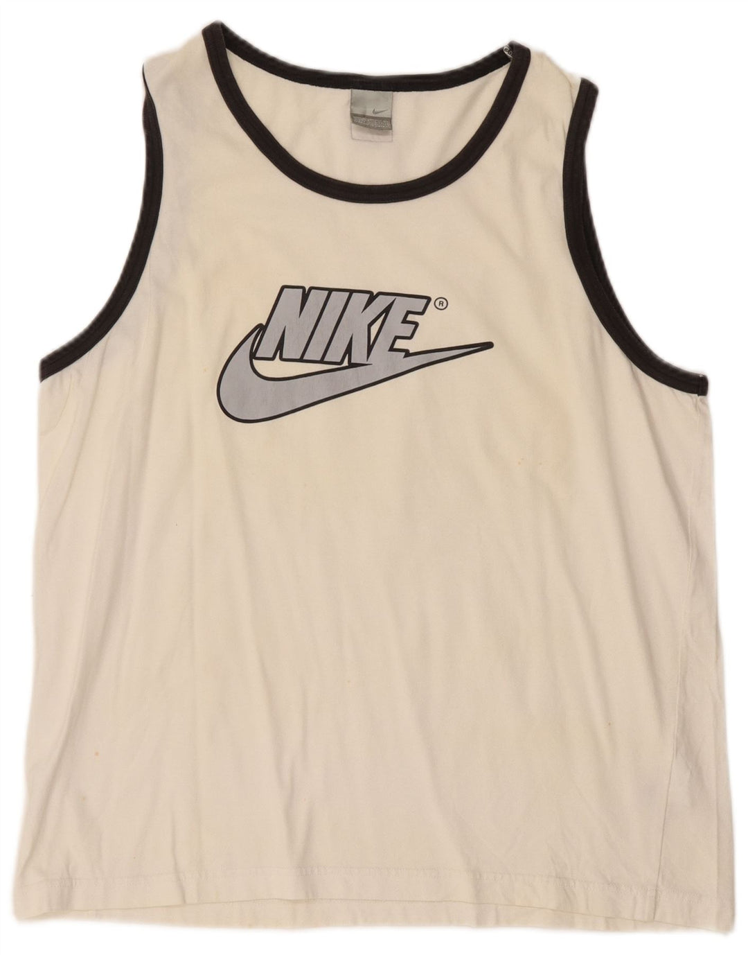 NIKE Herre grafisk vest Top UK 46/47 XL Off White Bomuld