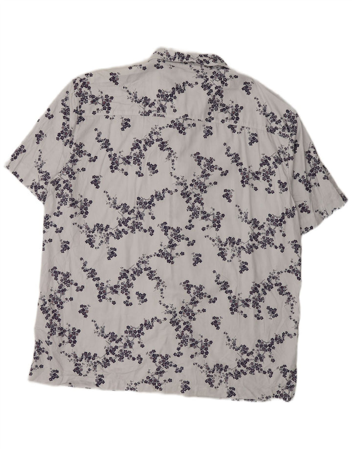Superdry Kortærmet Herreskjorte 2XL Grå Blomster Modal