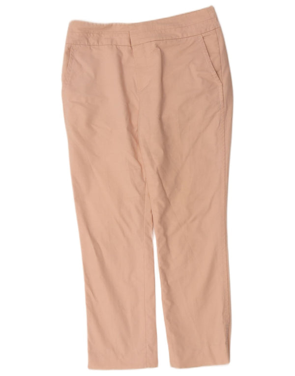 Zara Dame Crop Straight Chino Bukser EU 38 Small W28 L25 Pink Bomuld