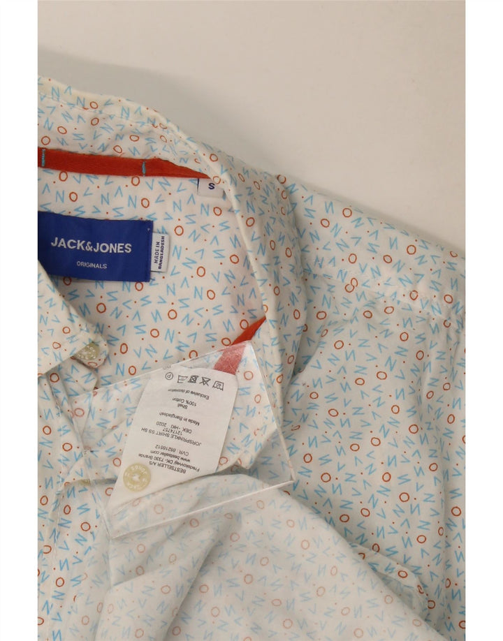 Jack & Jones kortærmet herreskjorte Lille hvid plettet bomuld