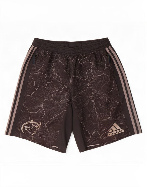 Adidas Herre Munster Rugby Sports Shorts Små sorte Geometriske