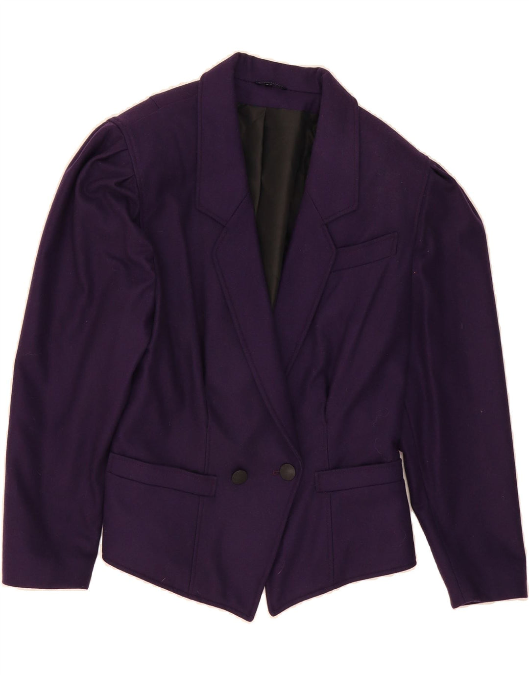 VINTAGE Womens Double Breasted Blazer Jacket UK 14 Medium Purple Vintage Vintage and Second-Hand Vintage from Messina Hembry 