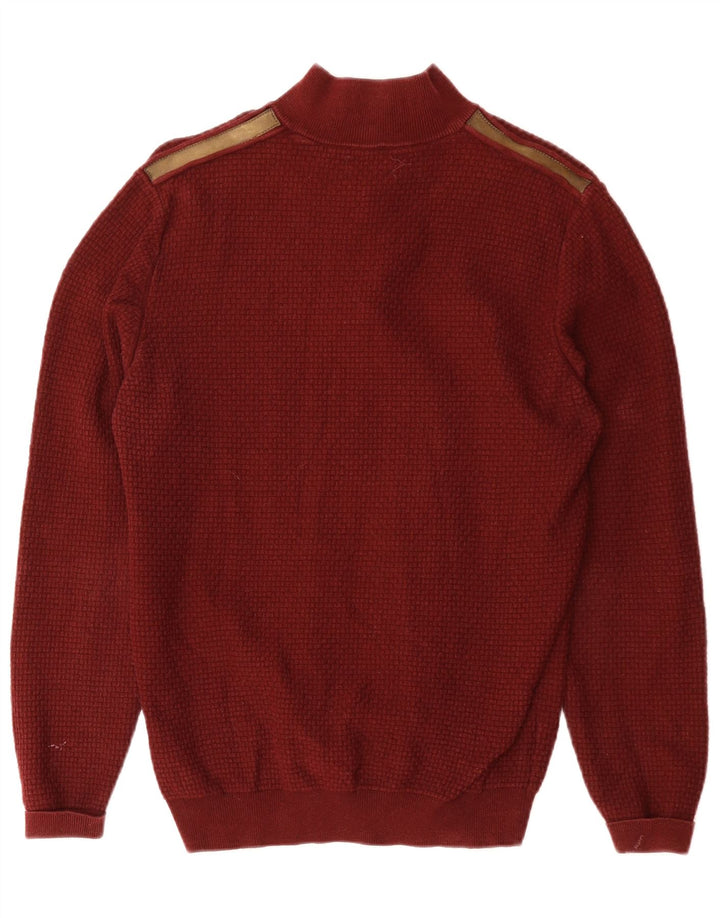 MASSIMO DUTTI Herre sweater med lynlåshals, lille Bourgogne bomuld