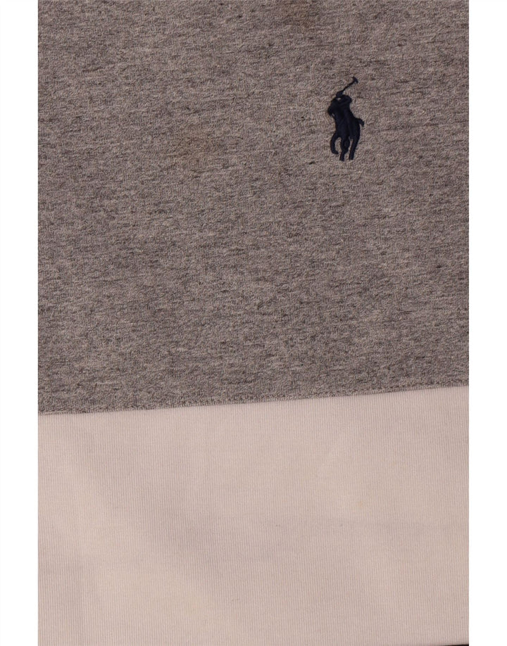 Polo Ralph Lauren Herre Sweatshirt Jumper Large Grå Colourblock Polyester