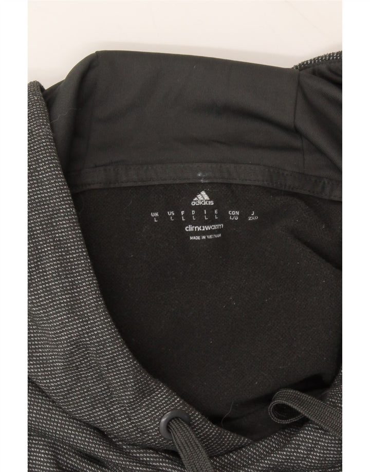 ADIDAS Mens Climalite Hoodie Jumper Large Grey Pinstripe Polyester Vintage Adidas and Second-Hand Adidas from Messina Hembry 
