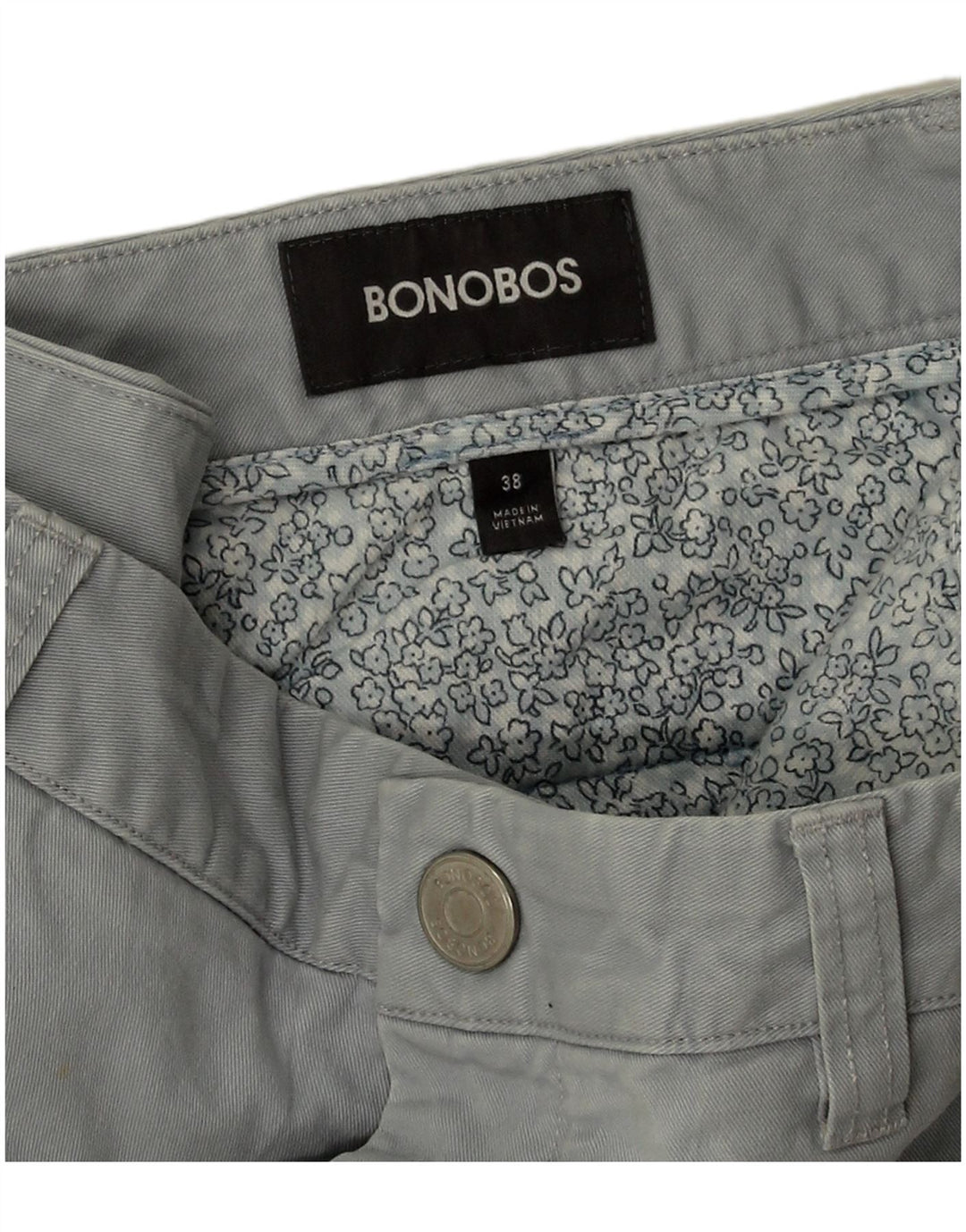 BONOBOS Herre Chino Shorts W38 XL Grå Bomuld