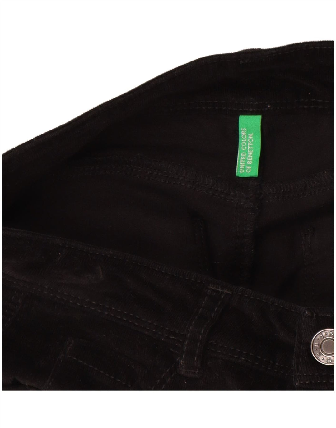 BENETTON Dame Slim Corduroy Bukser W26 L29 Sort