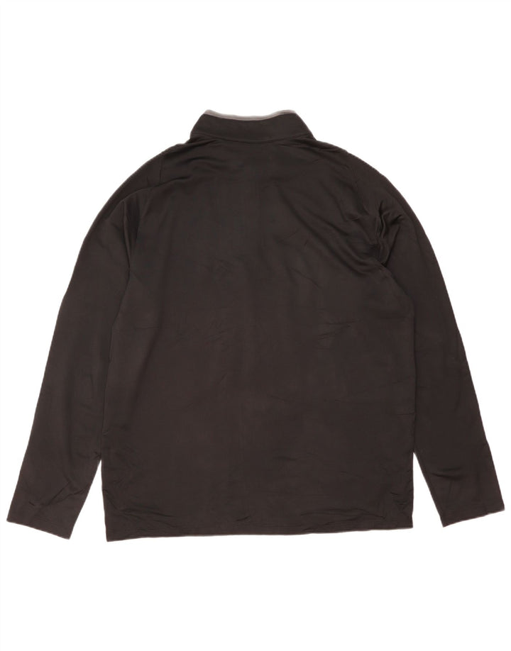 NIKE Herre Dri Fit Pullover med lynlås-hals Træningsdragt Top Stor sort polyester