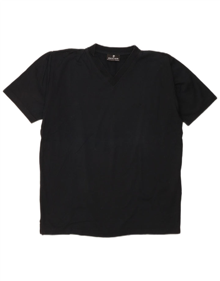 Pierre Cardin Herre T-Shirt Top Medium Sort Bomuld