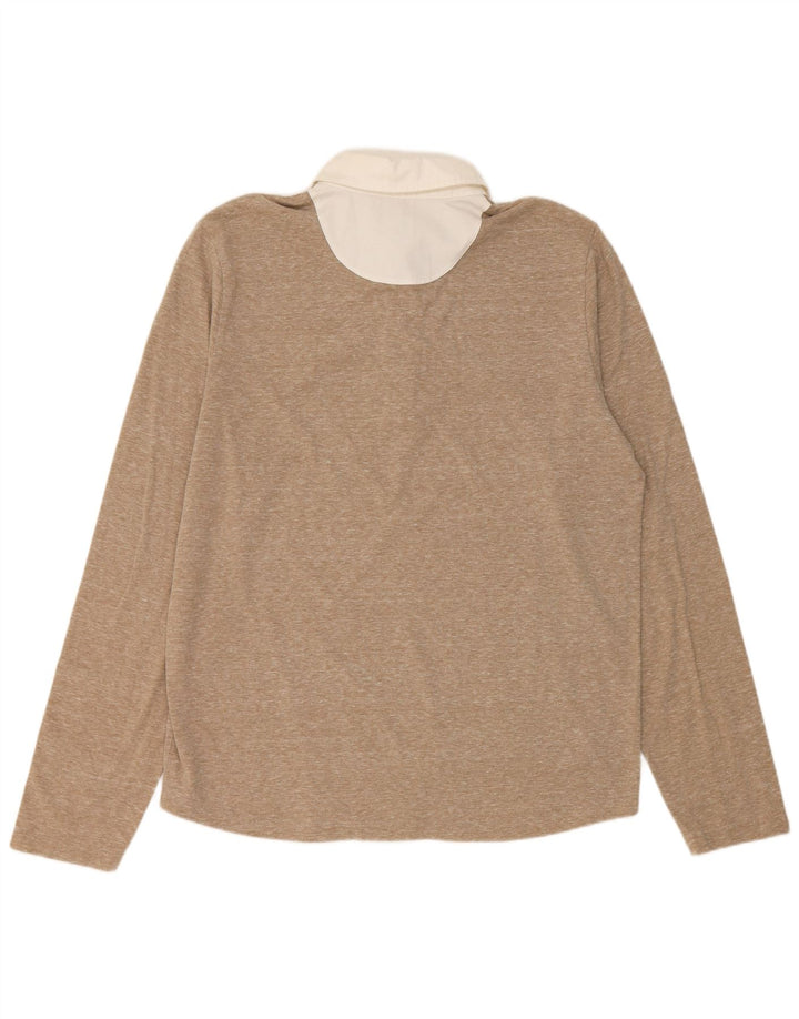 Hugo Boss Langærmet herre poloshirt Medium Beige Flecked