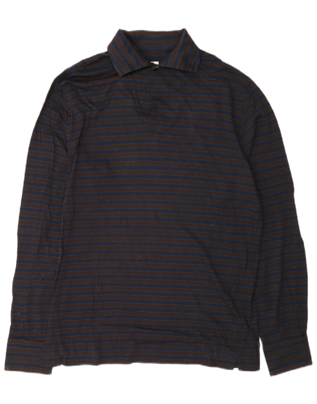 Danolis Herre Pullover Shirt Medium Navyblå Stribet bomuld