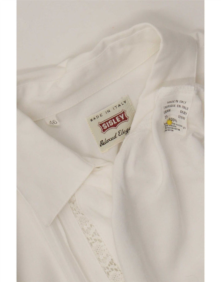 Sisley Dameskjorte IT 46 Large White Floral Viscose