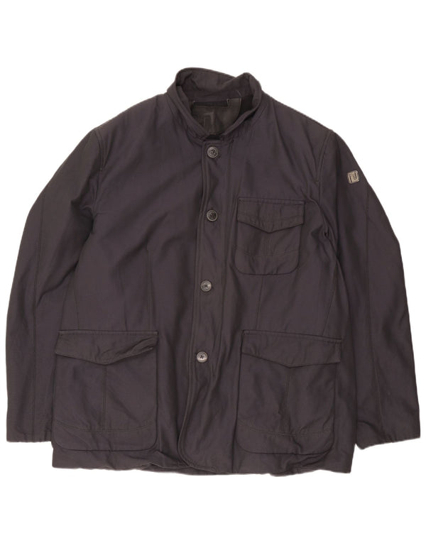 Trussardi Herre Utility Jacket IT 58 4XL Navy Blue Polyester