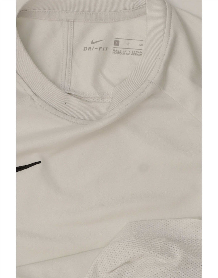 Nike Herre Dri Fit T-shirt Top Lille hvid Colourblock