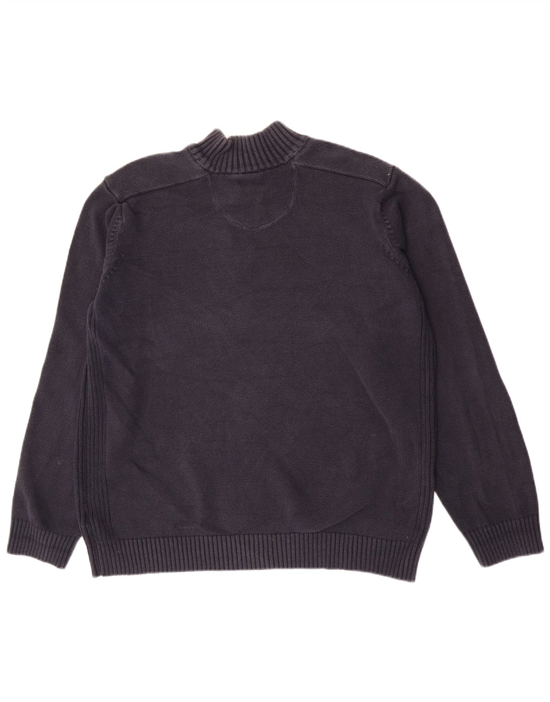 Marks & Spencer Herre Blue Harbor Button Neck Sweater XL Navy Cotton