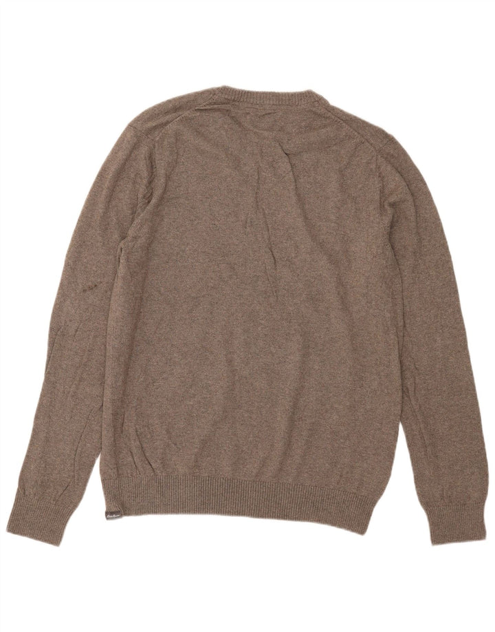 Eddie Bauer Herre V-hals sweater Medium Khaki Bomuld