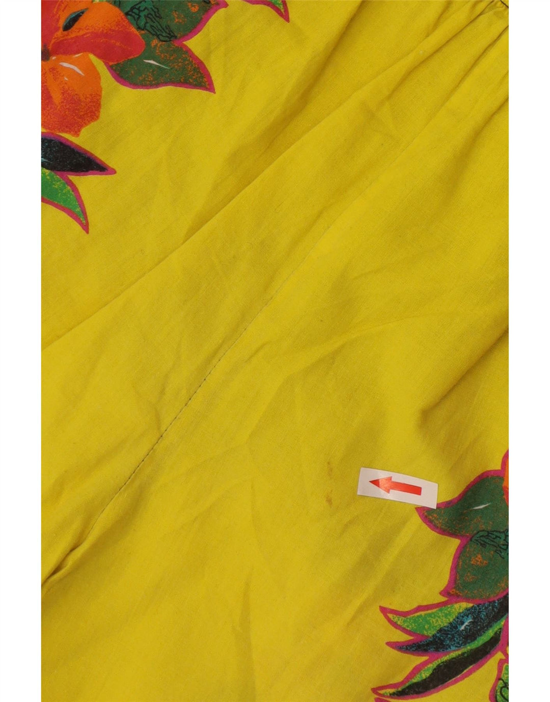 Vintage herre grafiske badeshorts store gule blomster polyester