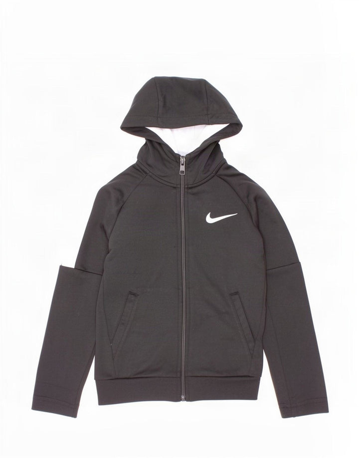 Nike hættetrøje med lynlås til drenge 4-5 år Small Black Colourblock Polyester
