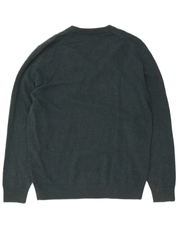 Massimo Dutti Herre V-hals sweater Stor grøn uld