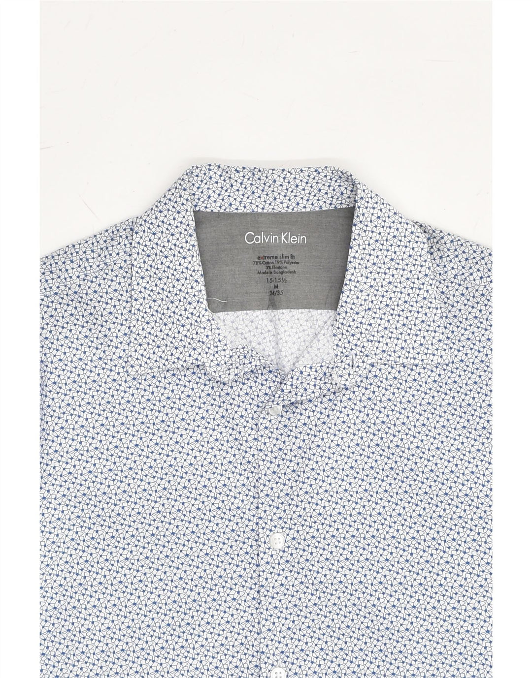 CALVIN KLEIN Mens Extra Slim Fit Shirt Size 15 15 1/2   Medium Blue | Vintage Calvin Klein | Thrift | Second-Hand Calvin Klein | Used Clothing | Messina Hembry 