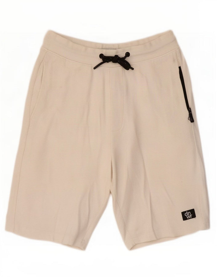 Zara Herre Sportshorts Små hvide nålestribet bomuld
