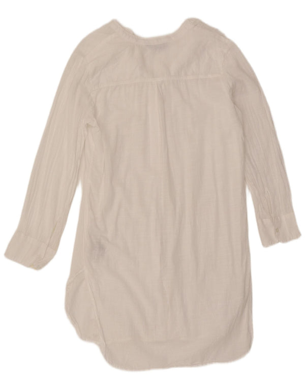 Marks & Spencer Dame Langærmet Skjortekjole UK 14 Medium White Bomuld