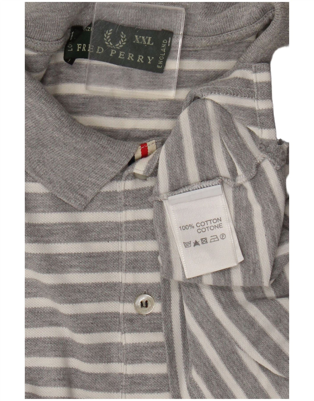 Fred Perry Herre poloskjorte 2XL gråstribet bomuld