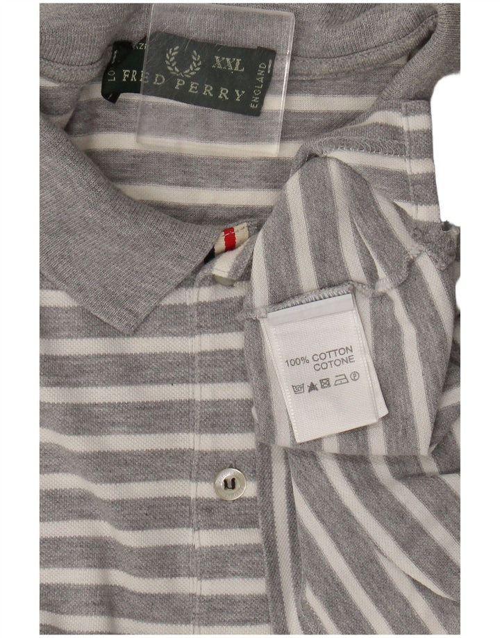 Fred Perry Herre poloskjorte 2XL gråstribet bomuld