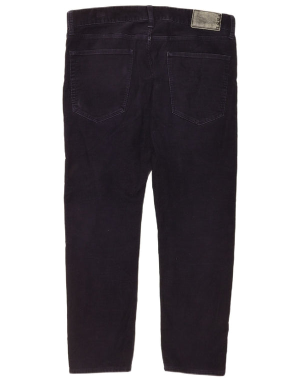 Marks & Spencer Herre Slim Fit Corduroy Bukser W34 L25 Marineblå Bomuld