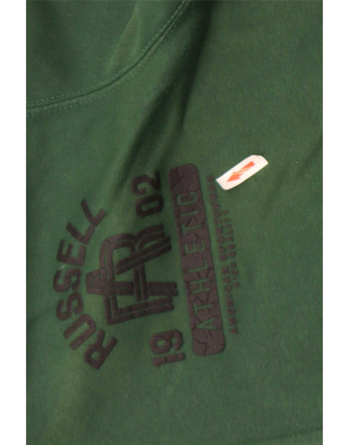 Russell Athletic Herre grafisk hættetrøje med lynlås mellemgrøn polyester