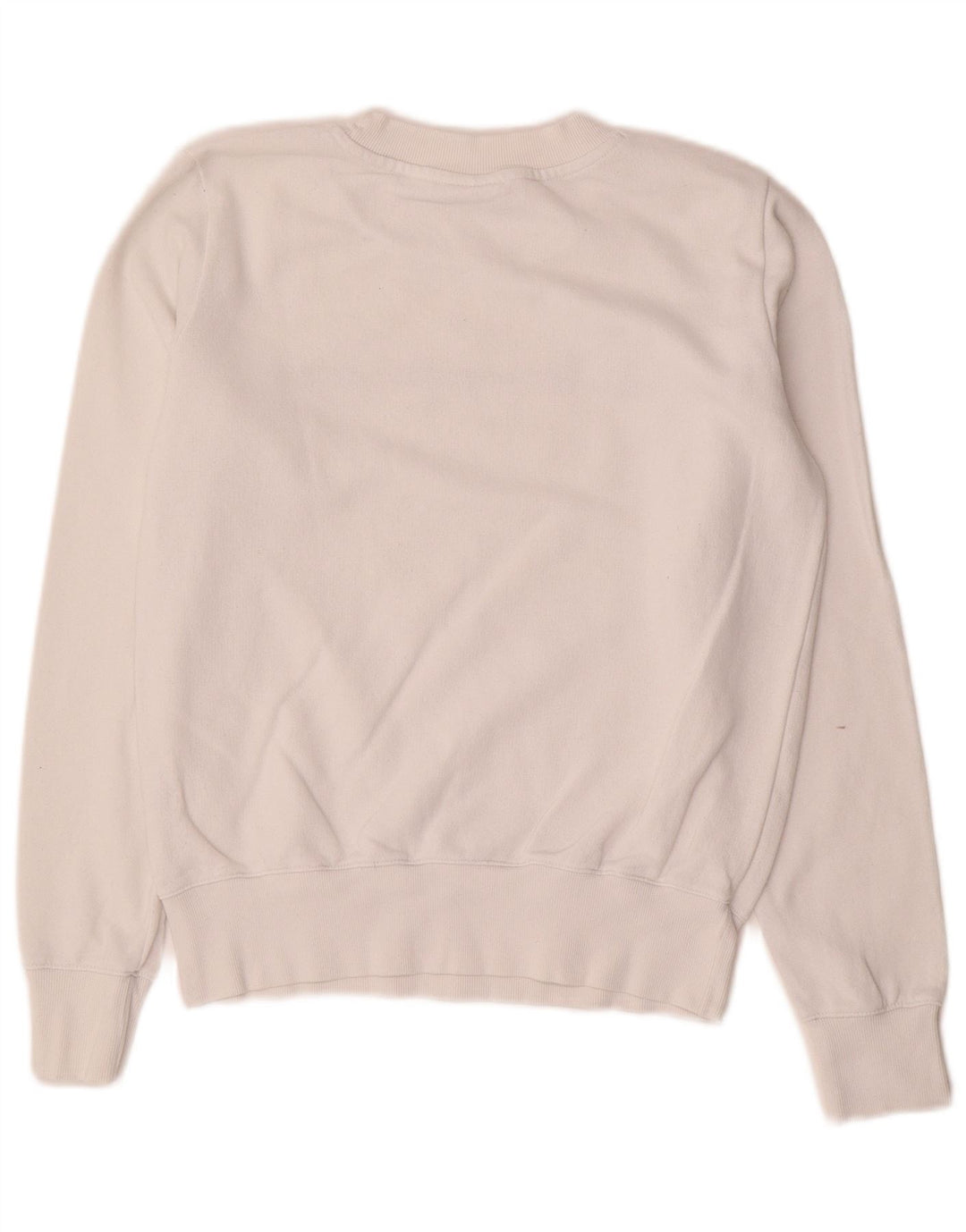 Champion Dame Grafisk Sweatshirt Jumper UK 10 Small White Bomuld