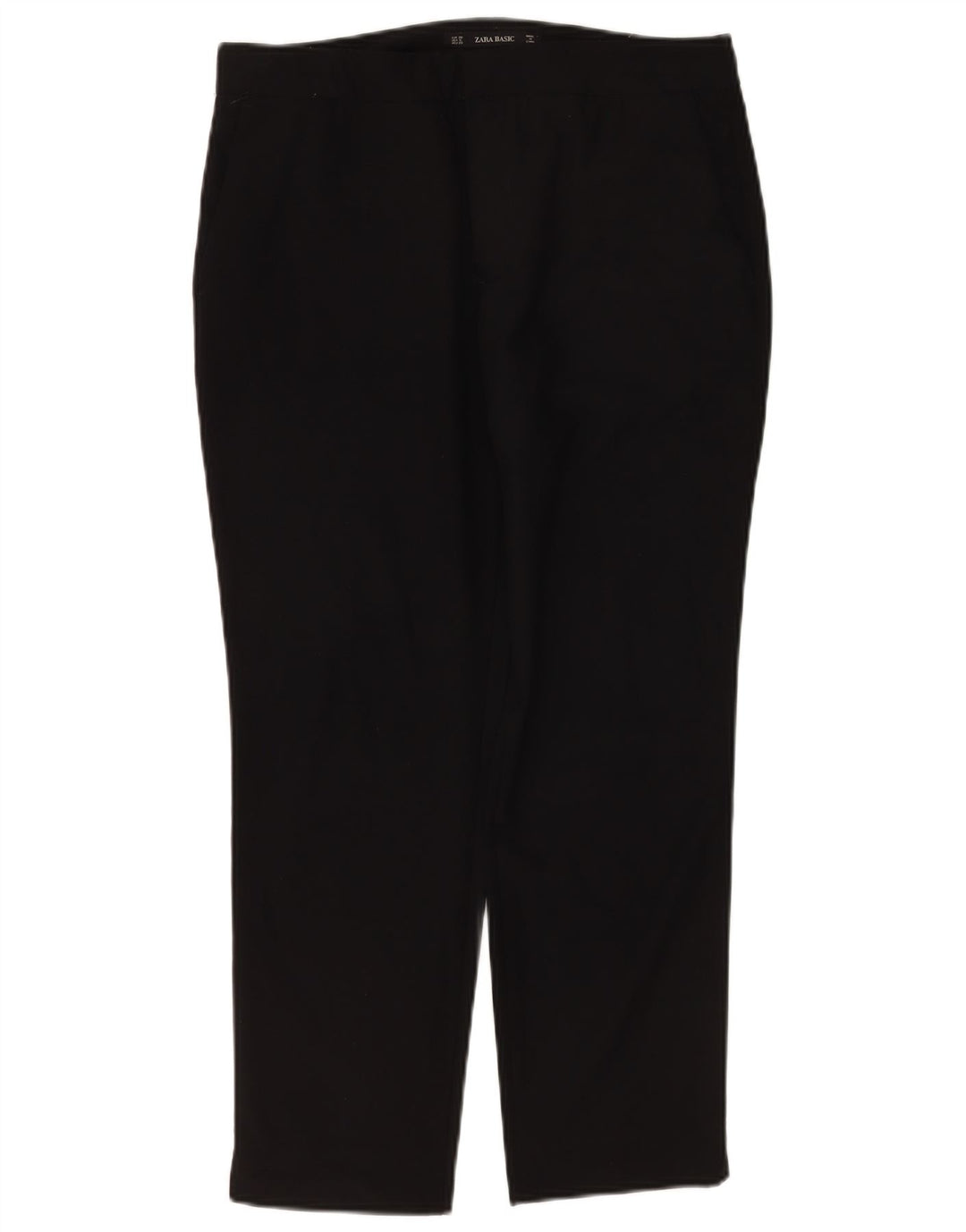 Zara Dame Slim Chino Bukser EU 38 Small W28 L26 Sort Polyester