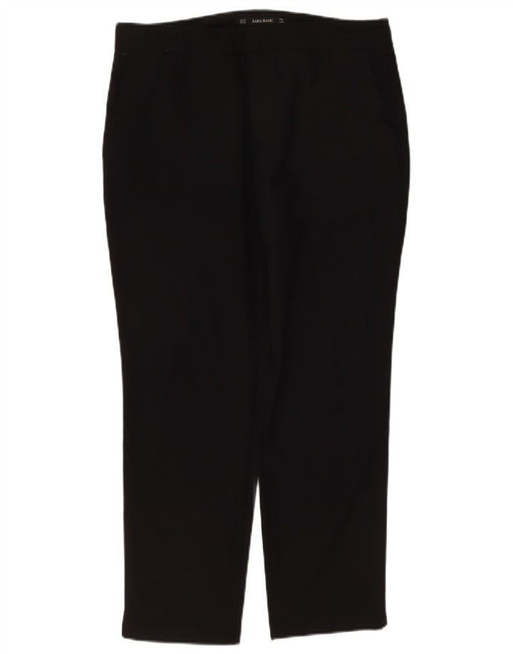 Zara Dame Slim Chino Bukser EU 38 Small W28 L26 Sort Polyester