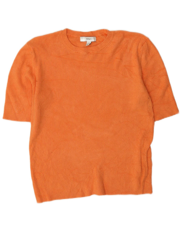 Marks & Spencer T-shirt top til kvinder UK 14 Large Orange Viscose